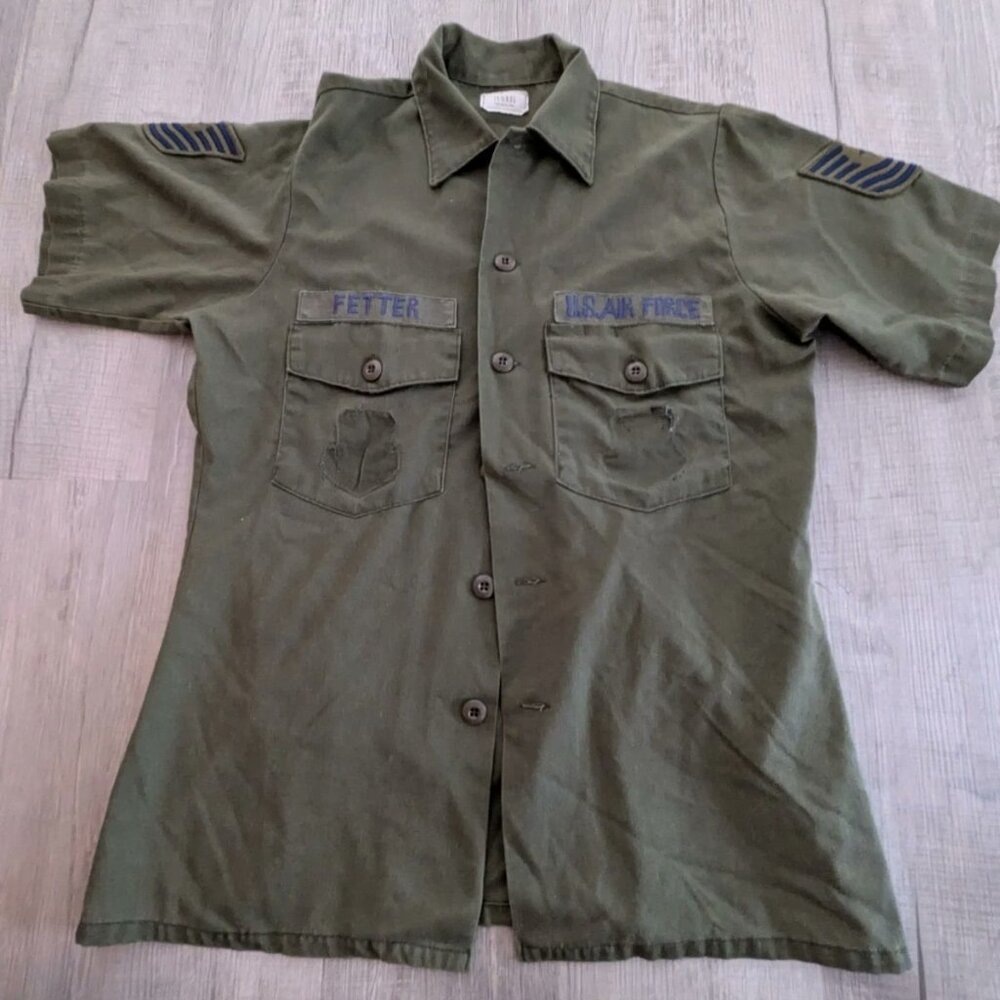 Vintage US Air Force Short Sleeve Field Shirt w/o Patches 15 1/2 * 33